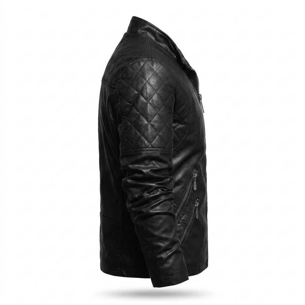 Gentleman Code - Eobem | Gesteppt Tailliert Lederjacke Herren
