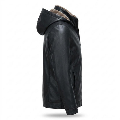 Gentleman Code - Ranan | Gefüttert Kapuzen Lederjacke Herren