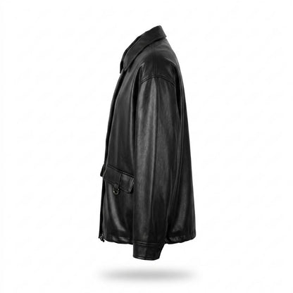 Nobleman Code - Tuwol | Übergroße Glatte Lederjacke Unisex