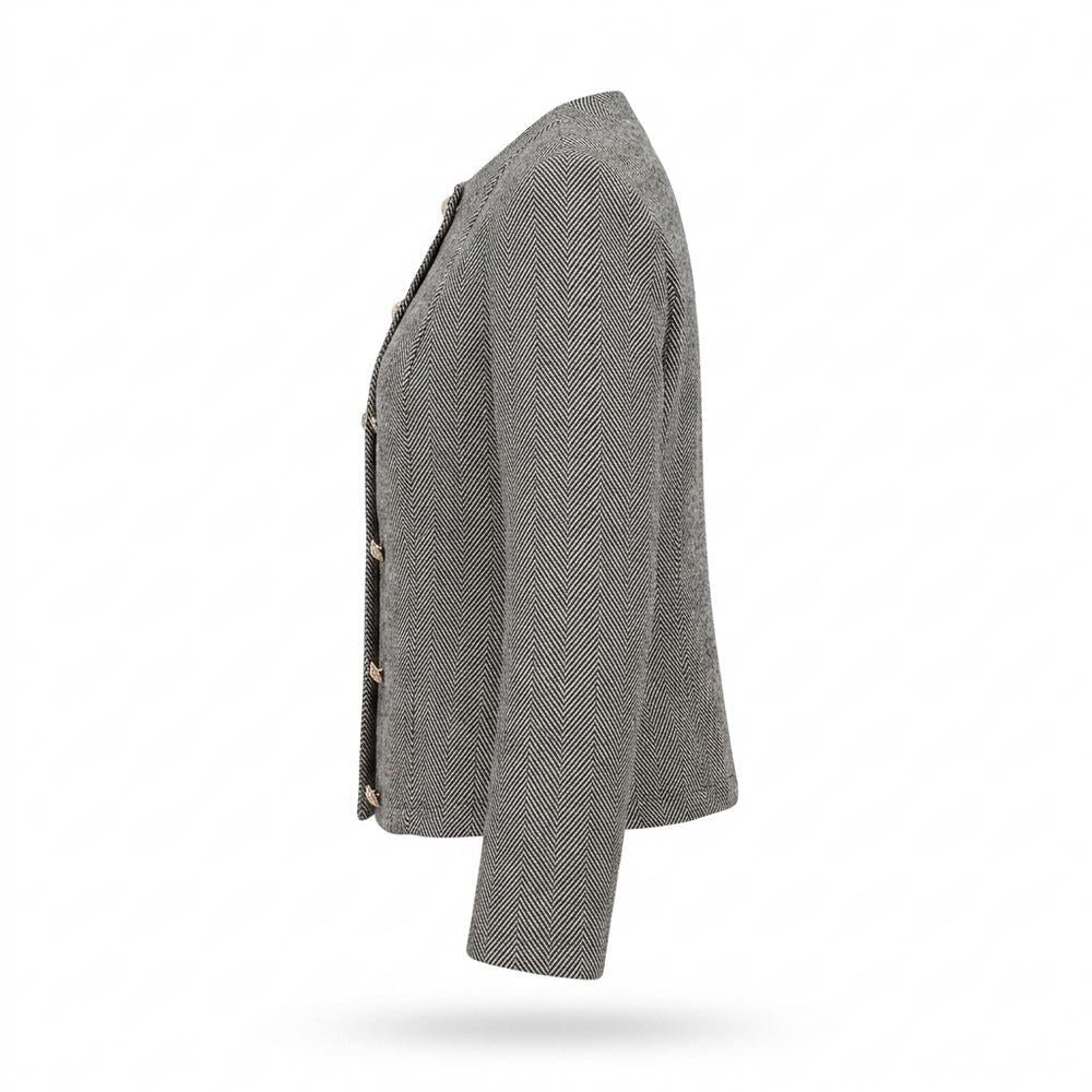 Nobleman Code - Rotut | Fischgratgemustert Tailliert Jacke Damen