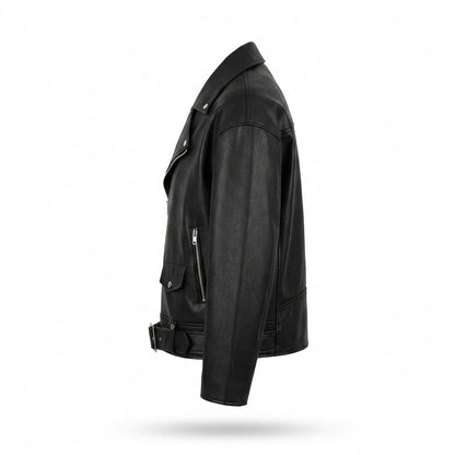 Gentleman Code - Aomon | Asymmetrische Gegürtelte Lederjacke Unisex