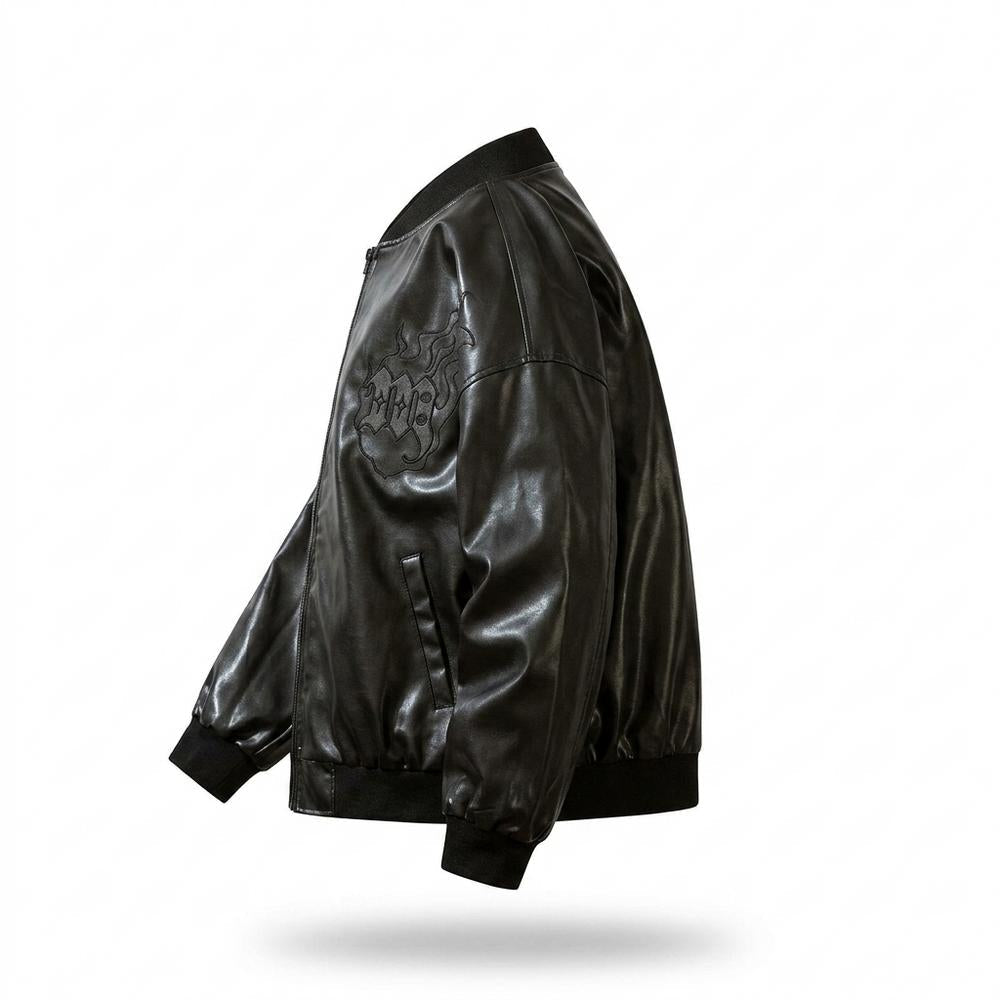 Gentleman Code - Selor | Bestickt Glänzend Lederjacke Unisex