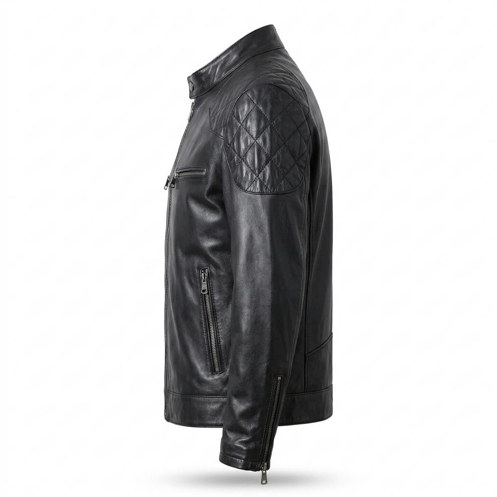 Gentleman Code - Morun | Gesteppt Tailliert Lederjacke Herren