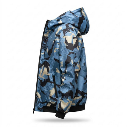 Gentleman Code - Nadum | Gemusterte Kapuzen Jacke Herren