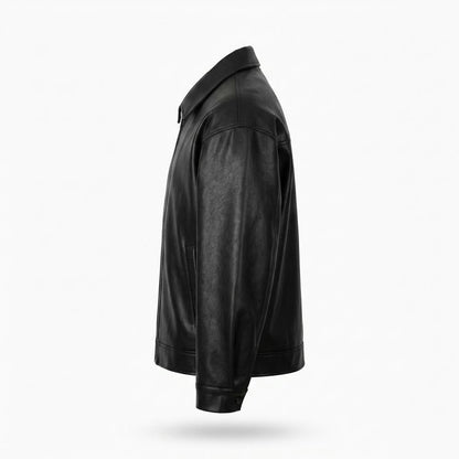 Gentleman Code - Dekel | Glatt Weit Lederjacke Herren