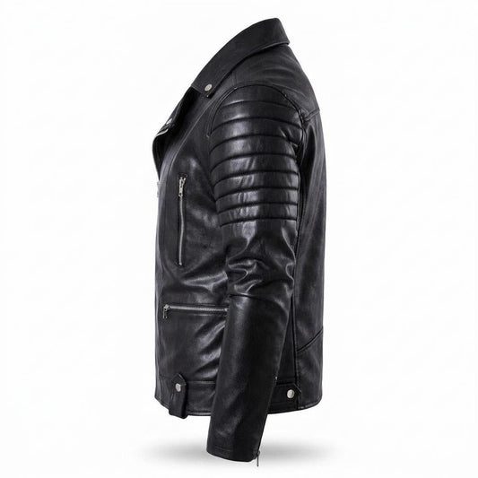 Gentleman Code - Auful | Asymmetrisch Gesteppt Lederjacke Herren