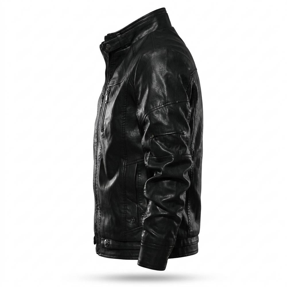 Gentleman Code - Lidon | Gesteppt Körperbetont Lederjacke Herren