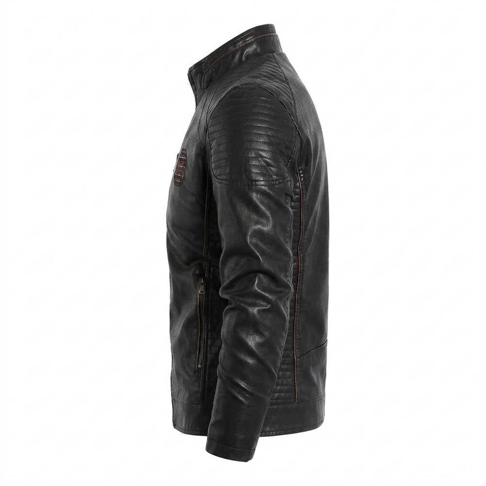 Gentleman Code - Mibud | Gesteppt Bestickt Lederjacke Herren