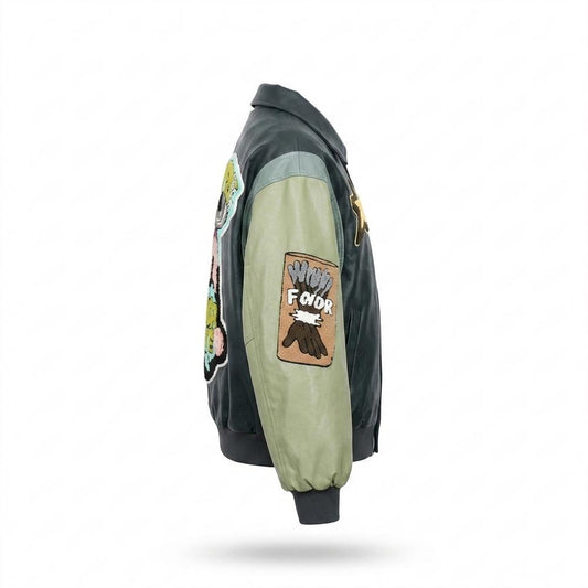 Gentleman Code - Eamok | Gepatcht Zweifarbig Lederjacke Unisex