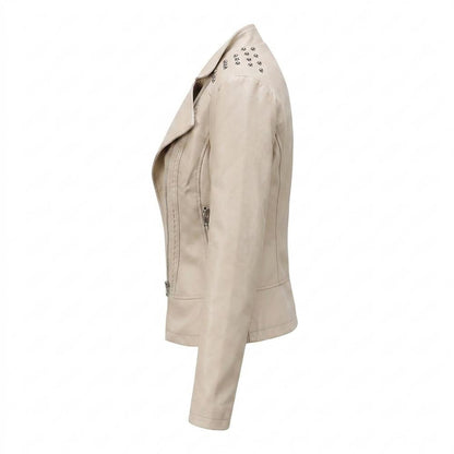Nobleman Code - Dugem | Nietenbesetzt Asymmetrisch Lederjacke Damen