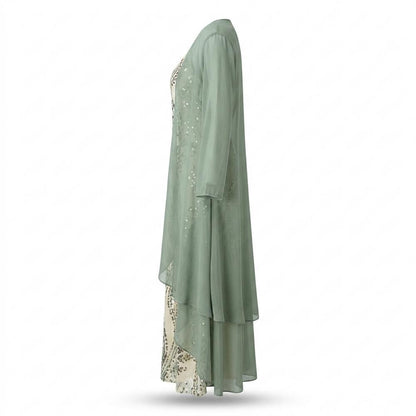 Nobleman Code - Catur | Langärmlig Zweiteilig Kleid Damen