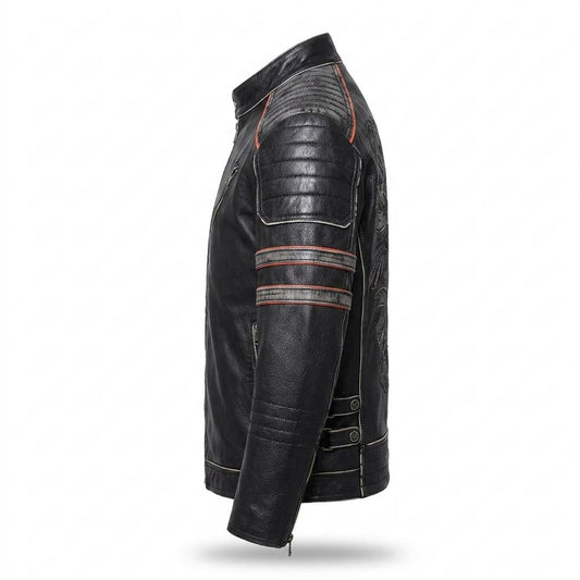 Nobleman Code - Mafom | Geprägt Tailliert Lederjacke Herren