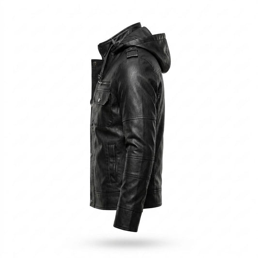 Nobleman Code - Magar | Körperbetont Strukturiert Lederjacke Herren