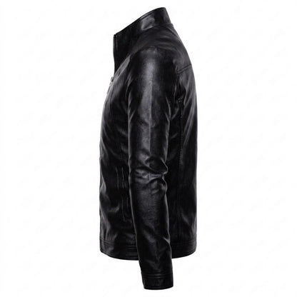 Gentleman Code - Tibir | Tailliert Glatt Lederjacke Herren