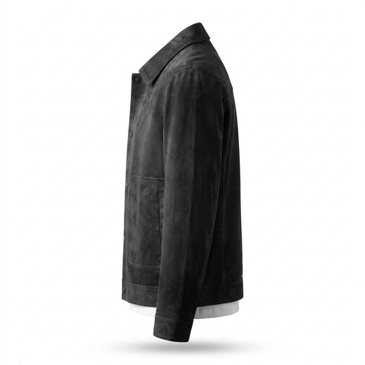 Nobleman Code - Zugal | Aufgeraut Geknöpft Wildleder-Jacke Herren