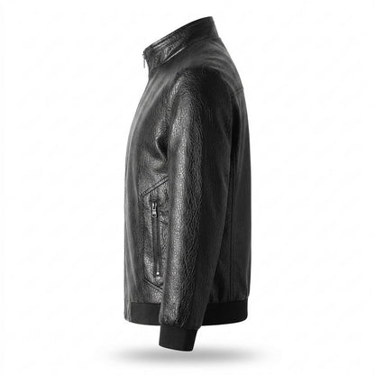 Gentleman Code - Duwad | Gefüttert Strukturiert Lederjacke Herren