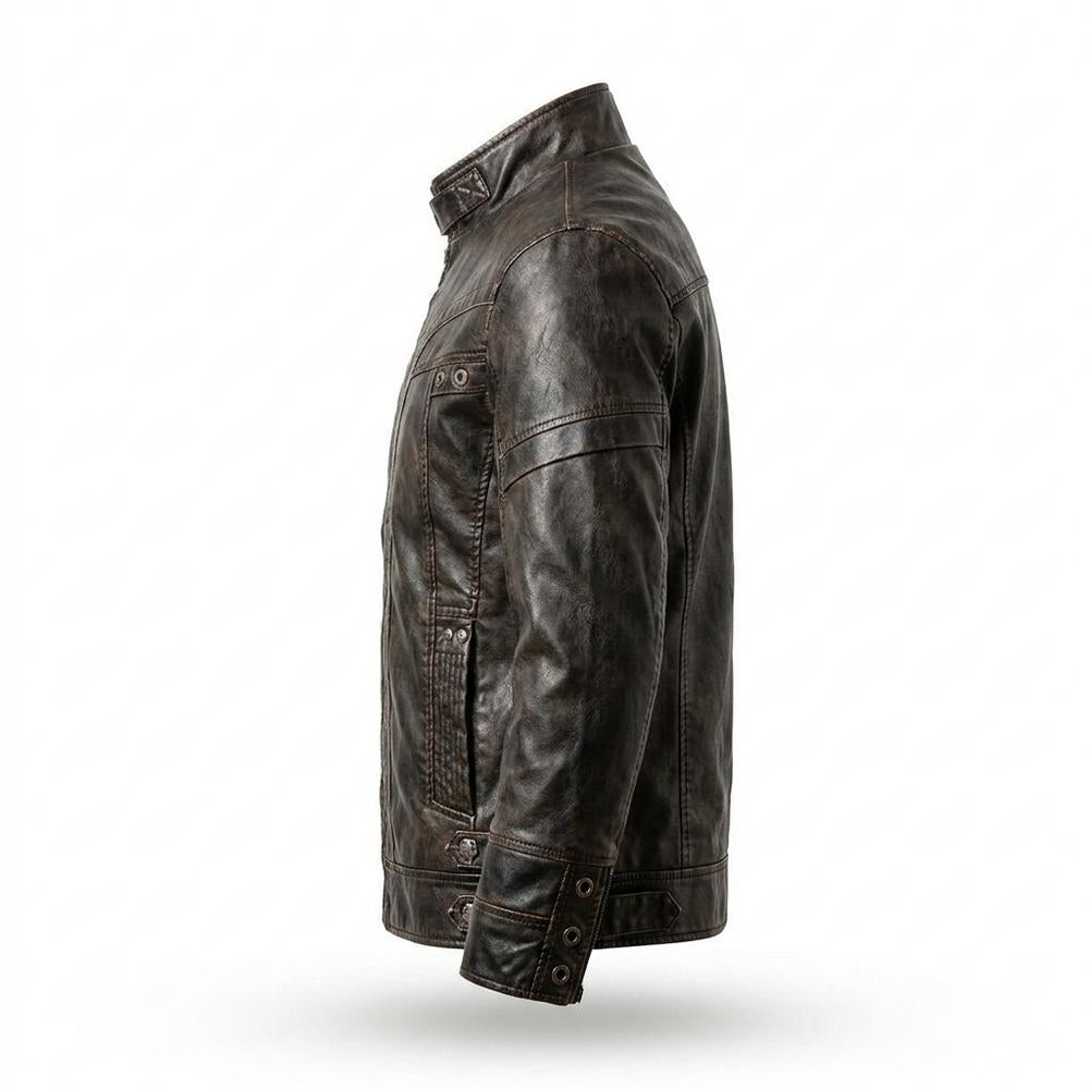 Nobleman Code - Vasin | Figurbetont Gewaschen Lederjacke Herren