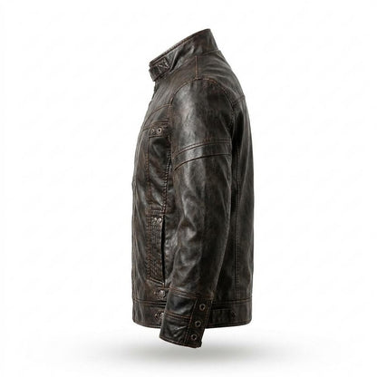 Nobleman Code - Vasin | Figurbetont Gewaschen Lederjacke Herren
