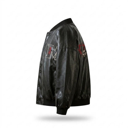 Gentleman Code - Liles | Bestickt Geknöpft Lederjacke Unisex