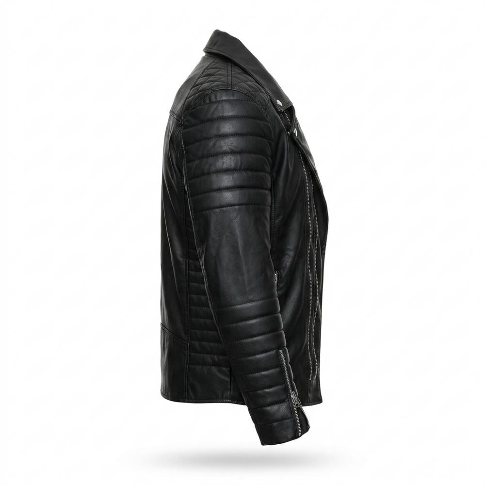 Gentleman Code - Zepik | Asymmetrisch Gesteppt Lederjacke Herren