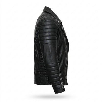 Gentleman Code - Zepik | Asymmetrisch Gesteppt Lederjacke Herren