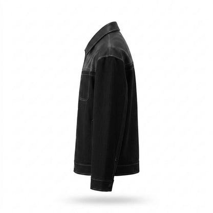 Gentleman Code - Sever | Kontrastgesteppte Material-Mix Jacke Herren