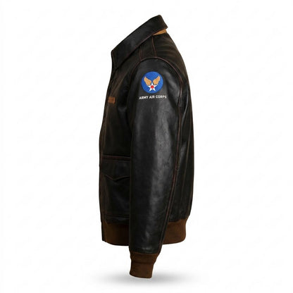 Gentleman Code - Raken | Gefüttert Bestickt Lederjacke Herren