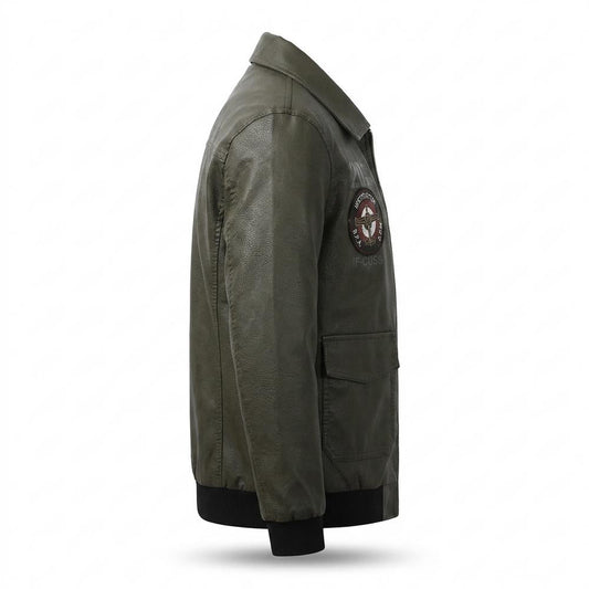 Nobleman Code - Zenor | Bestickt Gerippt Lederjacke Herren