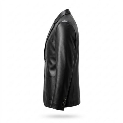 Gentleman Code - Kuvok | Tailliert Geknöpft Lederjacke Herren