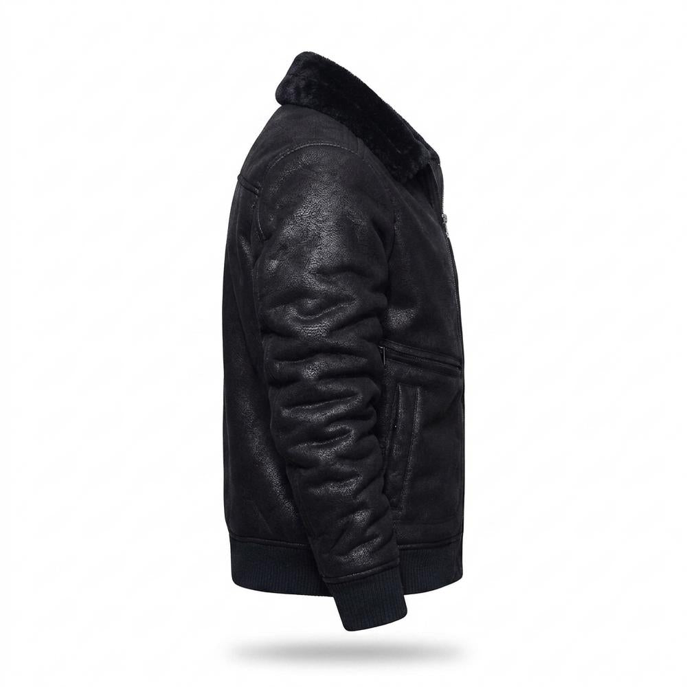 Gentleman Code - Migim | Gefüttert Strukturiert Lederjacke Herren