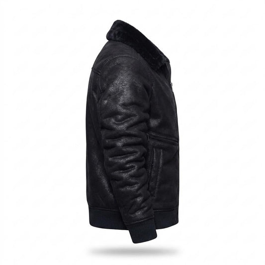 Nobleman Code - Migim | Gefüttert Strukturiert Lederjacke Herren