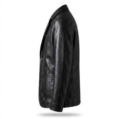 Gentleman Code - Dapit | Gefüttert Geknöpft Lederjacke Herren