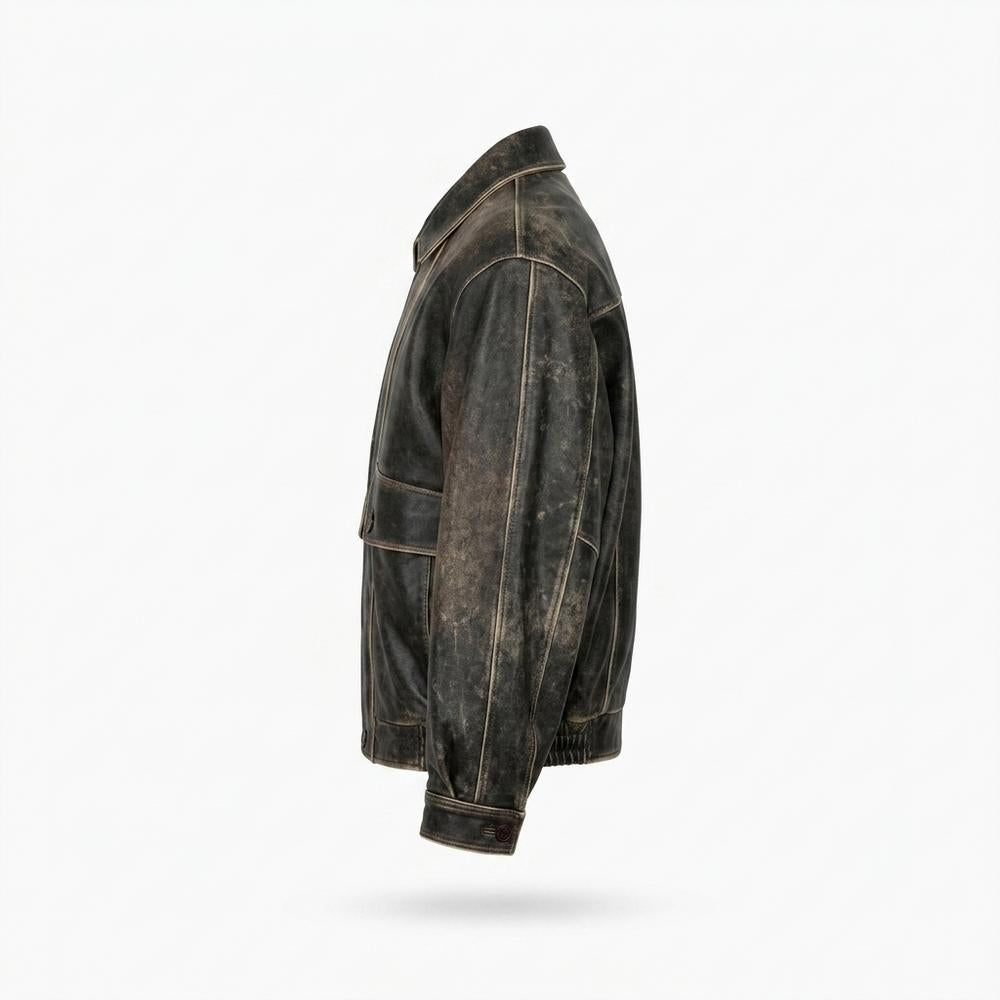Nobleman Code - Tavok | Patiniert Oversized Lederjacke Unisex