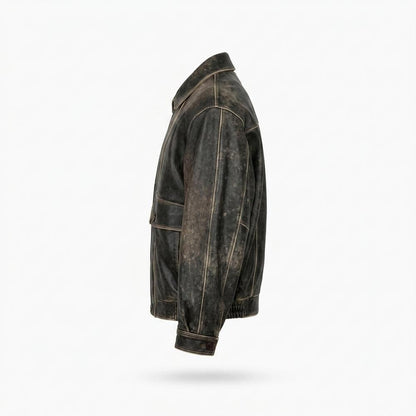 Nobleman Code - Tavok | Patiniert Oversized Lederjacke Unisex