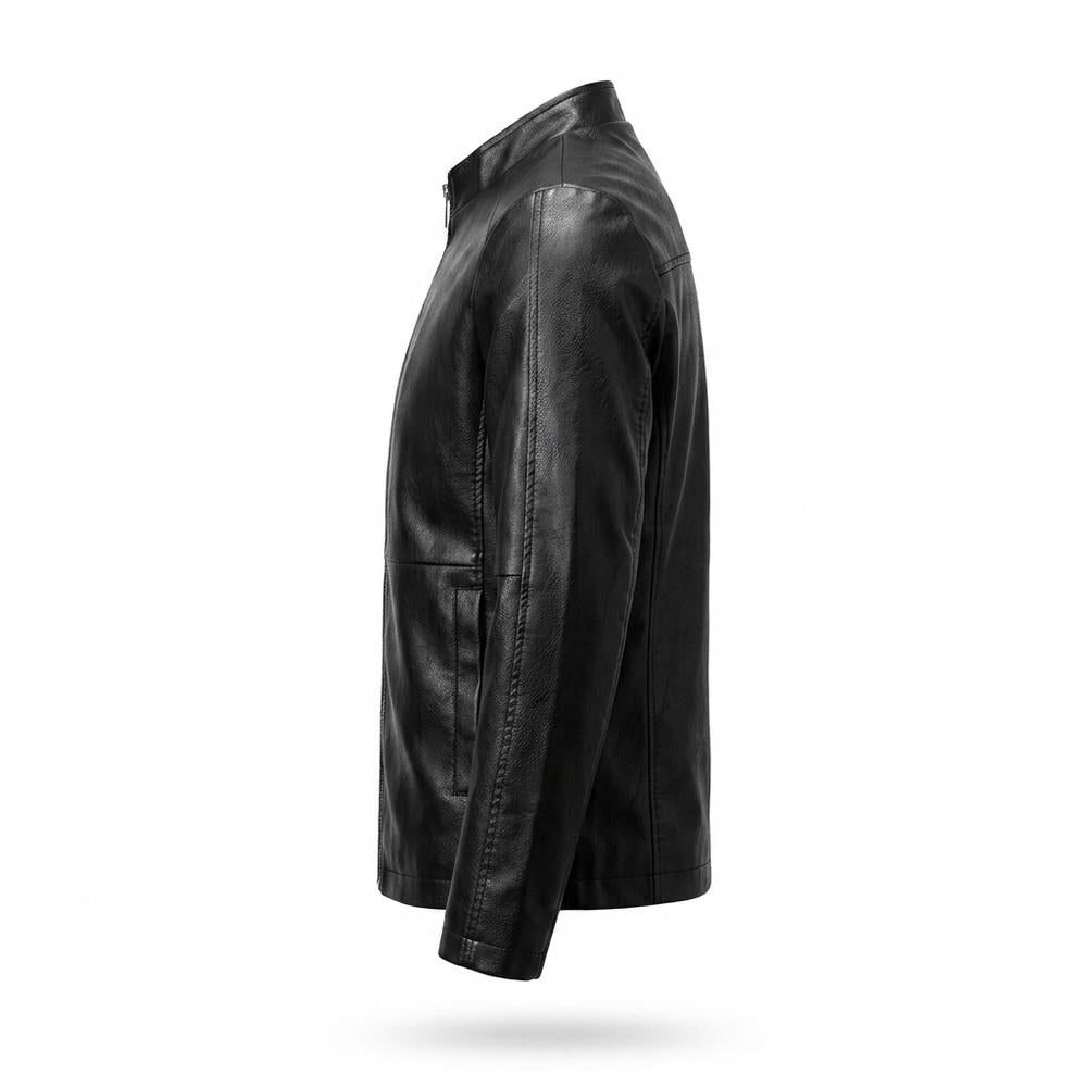 Gentleman Code - Aenen | Taillierte Hochgeschlossene Lederjacke Herren