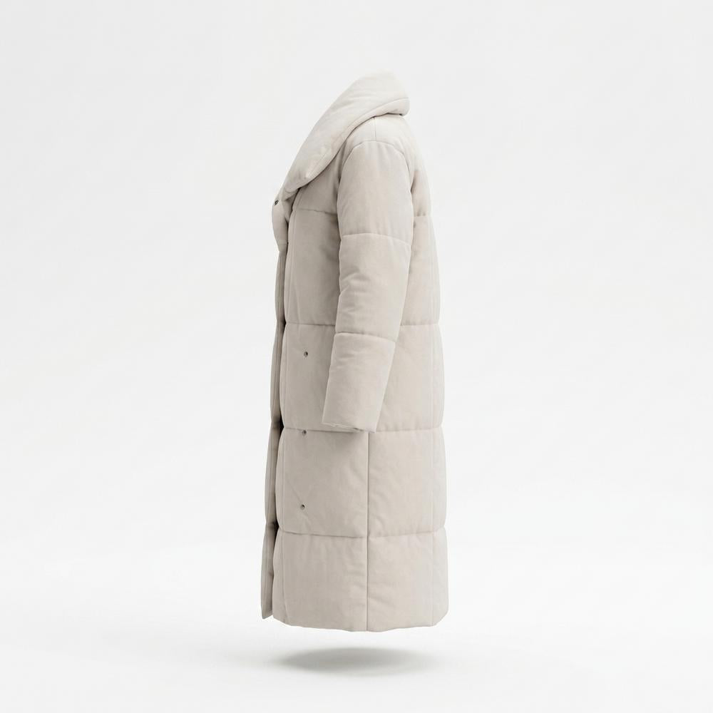 Gentleman Code - Cimil | Wattierter Langer Mantel Damen