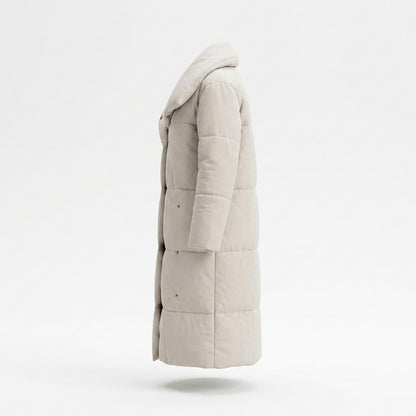 Gentleman Code - Cimil | Wattierter Langer Mantel Damen