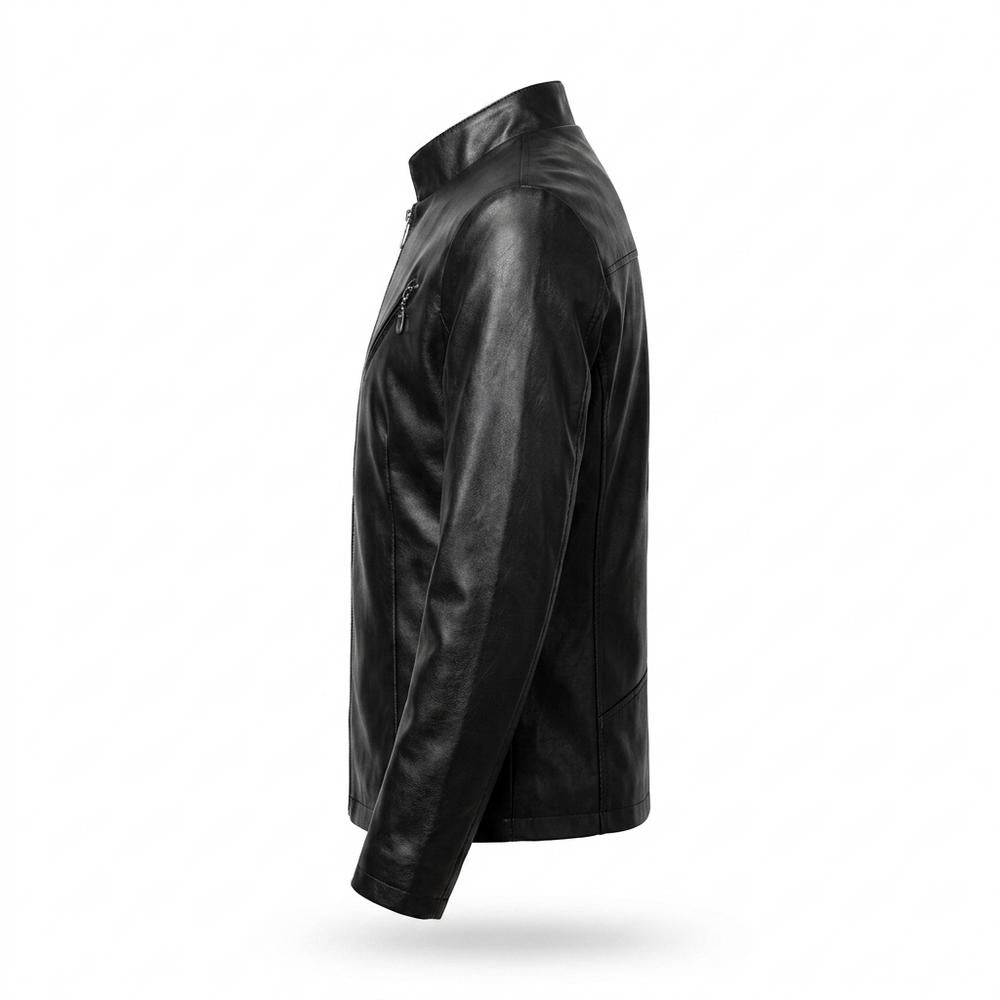 Gentleman Code - Cubor | Tailliert Hochgeschlossen Lederjacke Herren