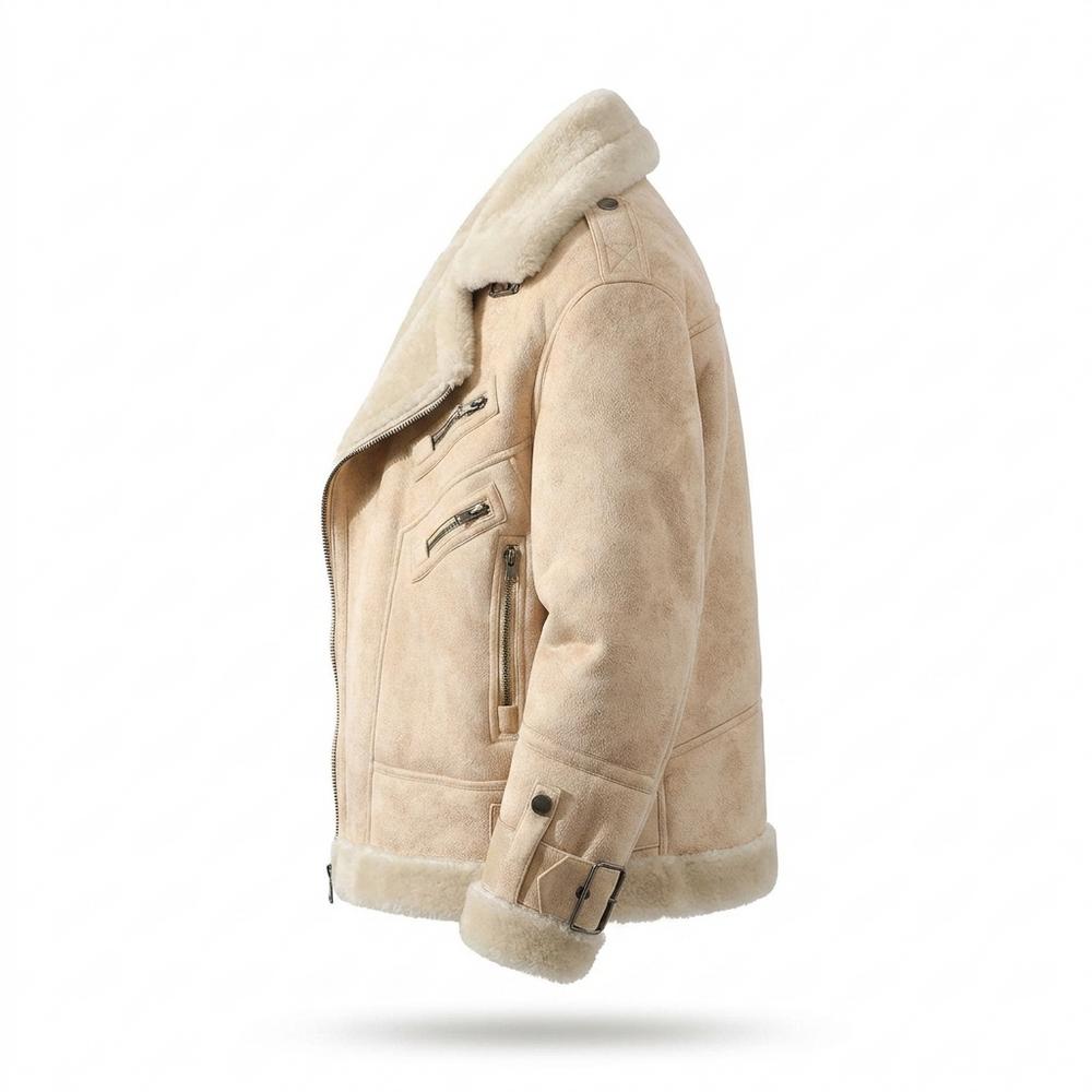 Nobleman Code - Luvek | Gefütterte Asymmetrische Wildleder-Jacke Herren