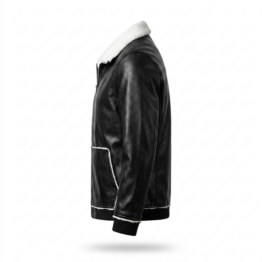 Gentleman Code - Aowev | Gefüttert Sherpa Lederjacke Herren