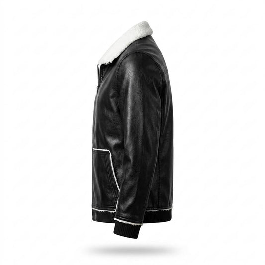 Gentleman Code - Aowev | Gefüttert Sherpa Lederjacke Herren