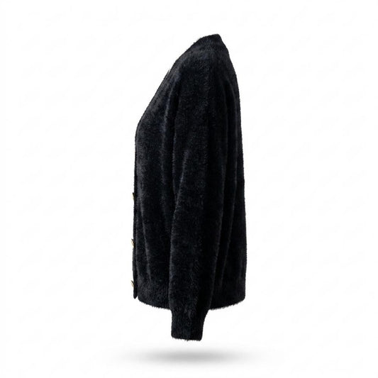 Gentleman Code - Cimok | Flauschige Langärmlige Strickjacke Damen