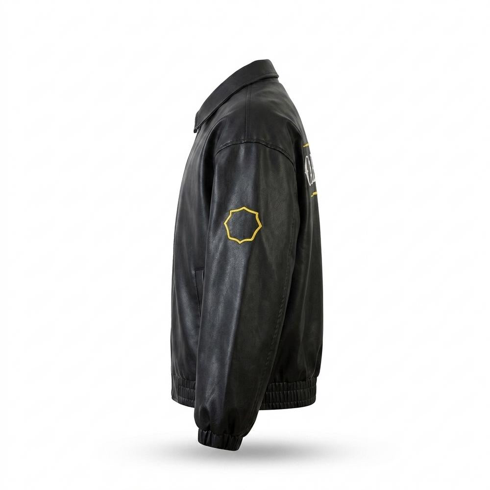 Gentleman Code - Caput | Bestickte Weitgeschnittene Lederjacke Unisex