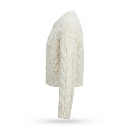 Nobleman Code - Mirot | Grobgestrickt Kurzgeschnitten Cardigan Damen