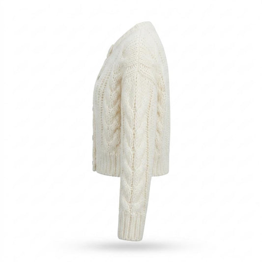 Gentleman Code - Mirot | Grobgestrickt Kurzgeschnitten Cardigan Damen