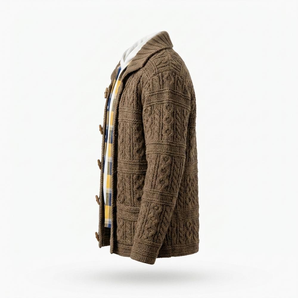 Gentleman Code - Tamun | Grobgestrickt Strukturiert Strickjacke Herren