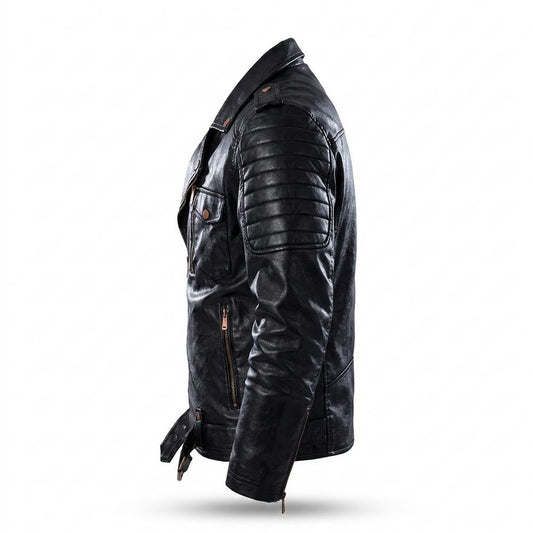 Nobleman Code - Mewev | Asymmetrisch Gesteppt Lederjacke Herren