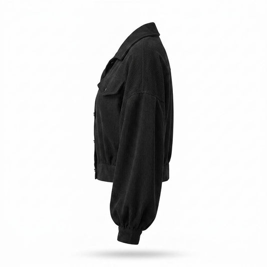 Gentleman Code - Cazat | Gerippt Kurzgeschnitten Jacke Damen