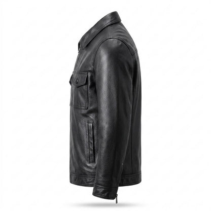 Gentleman Code - Sihak | Reißverschluss Gefütterte Lederjacke Herren