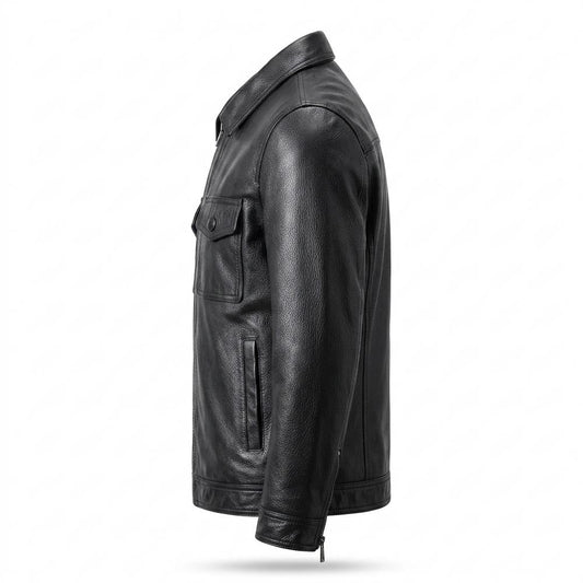 Nobleman Code - Sihak | Reißverschluss Gefütterte Lederjacke Herren